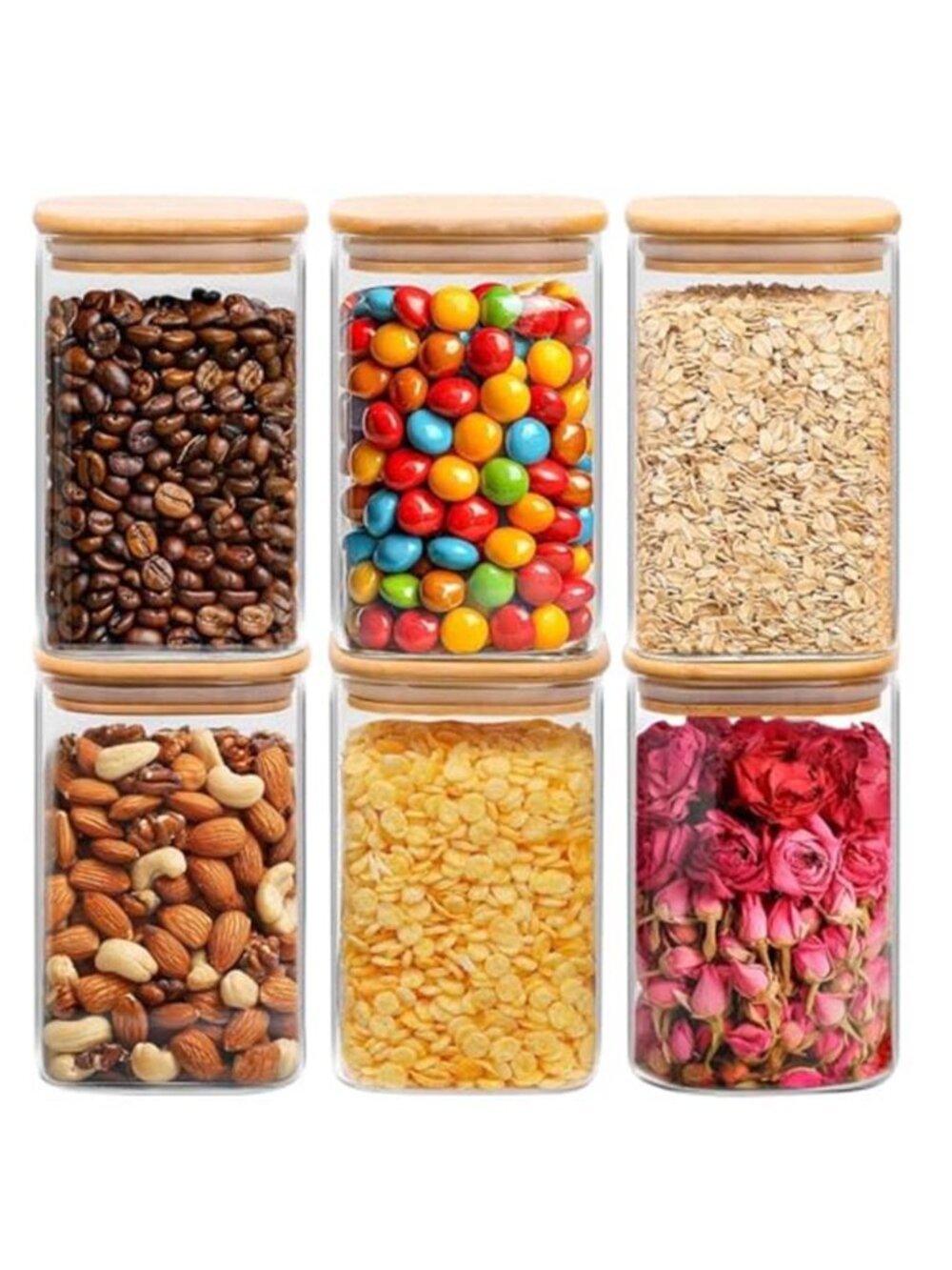 1.2 QT Glass Storage Containers with Lids, Glass Jars with Lids, Clear Food Jar
